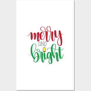 Merry & Bright Christmas Posters and Art